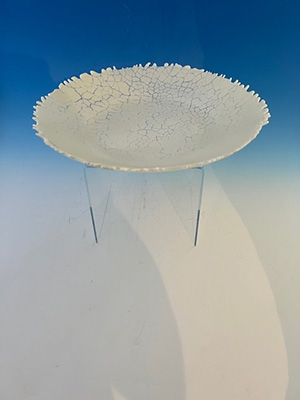 Crackle Bowl in White