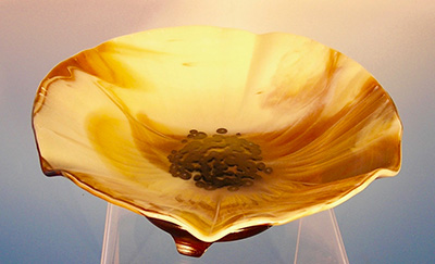 Ivory and Gold Flower Bowl