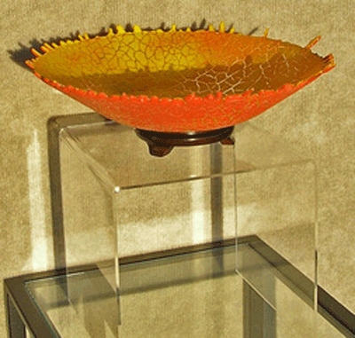 Red/Yellow Crackle Bowl