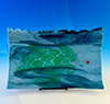 Turtle Serving Plate on Streaky Blue